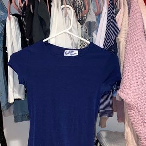 Dark blue vintage stretchy cropped t-shirt